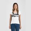 Ladies Slim Fit V Neck Poly-Rich Tee Thumbnail