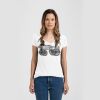 Ladies Slim Fit V Neck Poly-Rich Tee Thumbnail