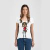 Ladies Slim Fit V Neck Poly-Rich Tee Thumbnail