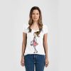 Ladies Slim Fit V Neck Poly-Rich Tee Thumbnail