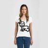 Ladies Slim Fit V Neck Poly-Rich Tee Thumbnail