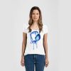 Ladies Slim Fit V Neck Poly-Rich Tee Thumbnail