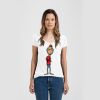 Ladies Slim Fit V Neck Poly-Rich Tee Thumbnail