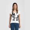 Ladies Slim Fit V Neck Poly-Rich Tee Thumbnail