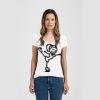 Ladies Slim Fit V Neck Poly-Rich Tee Thumbnail