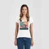 Ladies Slim Fit V Neck Poly-Rich Tee Thumbnail