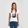 Ladies Slim Fit V Neck Poly-Rich Tee Thumbnail