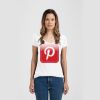 Ladies Slim Fit V Neck Poly-Rich Tee Thumbnail