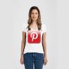 Ladies Slim Fit V Neck Poly-Rich Tee Thumbnail