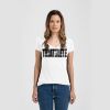 Ladies Slim Fit V Neck Poly-Rich Tee Thumbnail