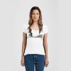 Ladies Slim Fit V Neck Poly-Rich Tee Thumbnail