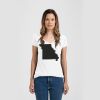 Ladies Slim Fit V Neck Poly-Rich Tee Thumbnail