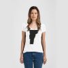 Ladies Slim Fit V Neck Poly-Rich Tee Thumbnail