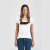 Ladies Slim Fit V Neck Poly-Rich Tee Thumbnail