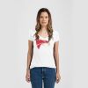 Ladies Slim Fit V Neck Poly-Rich Tee Thumbnail