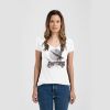 Ladies Slim Fit V Neck Poly-Rich Tee Thumbnail