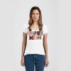 Ladies Slim Fit V Neck Poly-Rich Tee Thumbnail