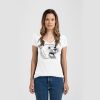 Ladies Slim Fit V Neck Poly-Rich Tee Thumbnail