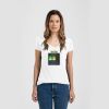 Ladies Slim Fit V Neck Poly-Rich Tee Thumbnail