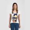 Ladies Slim Fit V Neck Poly-Rich Tee Thumbnail
