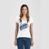 Ladies Slim Fit V Neck Poly-Rich Tee Thumbnail