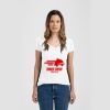 Ladies Slim Fit V Neck Poly-Rich Tee Thumbnail