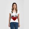 Ladies Slim Fit V Neck Poly-Rich Tee Thumbnail