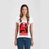 Ladies Slim Fit V Neck Poly-Rich Tee Thumbnail