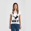 Ladies Slim Fit V Neck Poly-Rich Tee Thumbnail