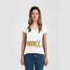 Ladies Slim Fit V Neck Poly-Rich Tee Thumbnail
