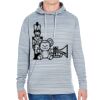 JAmerica Unisex Poly Fleece Striped Pullover Hoodie Thumbnail