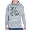JAmerica Unisex Poly Fleece Striped Pullover Hoodie Thumbnail