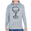 JAmerica Unisex Poly Fleece Striped Pullover Hoodie Thumbnail