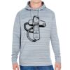 JAmerica Unisex Poly Fleece Striped Pullover Hoodie Thumbnail