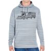 JAmerica Unisex Poly Fleece Striped Pullover Hoodie Thumbnail