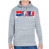 JAmerica Unisex Poly Fleece Striped Pullover Hoodie Thumbnail