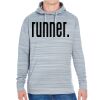 JAmerica Unisex Poly Fleece Striped Pullover Hoodie Thumbnail