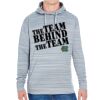 JAmerica Unisex Poly Fleece Striped Pullover Hoodie Thumbnail