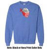Adult Heavy Blend Heather Royal or Red 60/40 Fleece Crew (S) Thumbnail