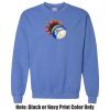 Adult Heavy Blend Heather Royal or Red 60/40 Fleece Crew (S) Thumbnail