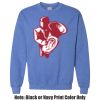 Adult Heavy Blend Heather Royal or Red 60/40 Fleece Crew (S) Thumbnail