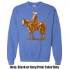 Adult Heavy Blend Heather Royal or Red 60/40 Fleece Crew (S) Thumbnail