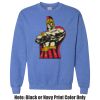 Adult Heavy Blend Heather Royal or Red 60/40 Fleece Crew (S) Thumbnail