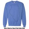 Adult Heavy Blend Heather Royal or Red 60/40 Fleece Crew (S) Thumbnail