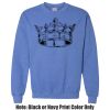 Adult Heavy Blend Heather Royal or Red 60/40 Fleece Crew (S) Thumbnail