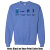 Adult Heavy Blend Heather Royal or Red 60/40 Fleece Crew (S) Thumbnail