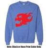 Adult Heavy Blend Heather Royal or Red 60/40 Fleece Crew (S) Thumbnail
