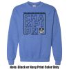 Adult Heavy Blend Heather Royal or Red 60/40 Fleece Crew (S) Thumbnail