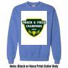 Adult Heavy Blend Heather Royal or Red 60/40 Fleece Crew (S) Thumbnail