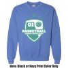 Adult Heavy Blend Heather Royal or Red 60/40 Fleece Crew (S) Thumbnail